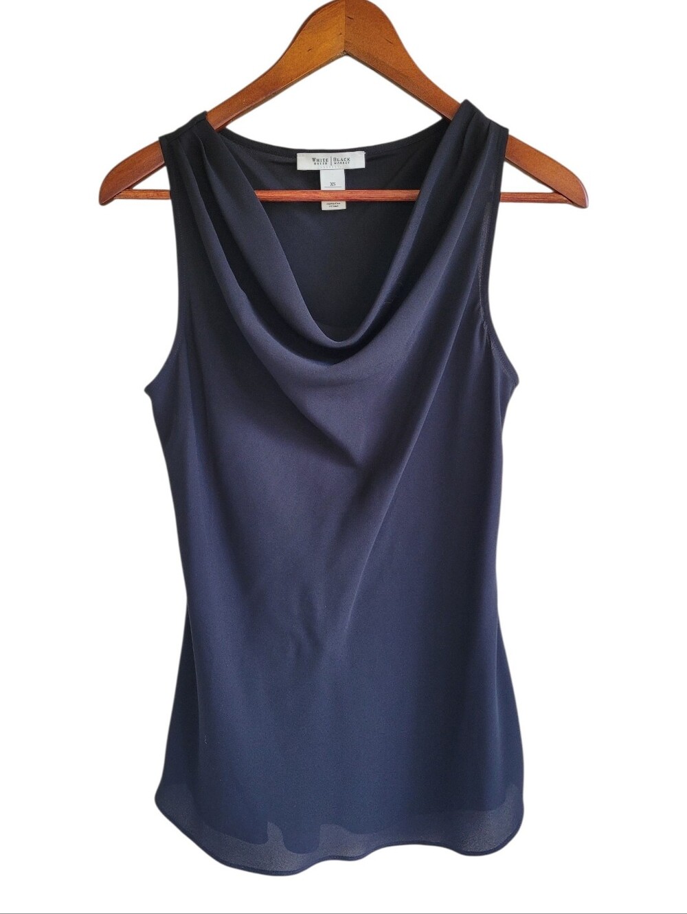 WHBM Sleeveless Cowl Neck Tank Top Black Womens XS